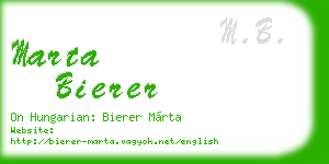 marta bierer business card