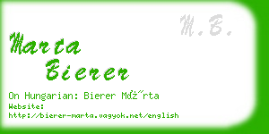 marta bierer business card